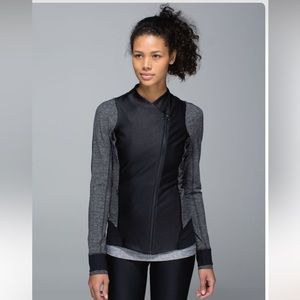 lululemon emerge jacket in herringbone black!! new worn once!